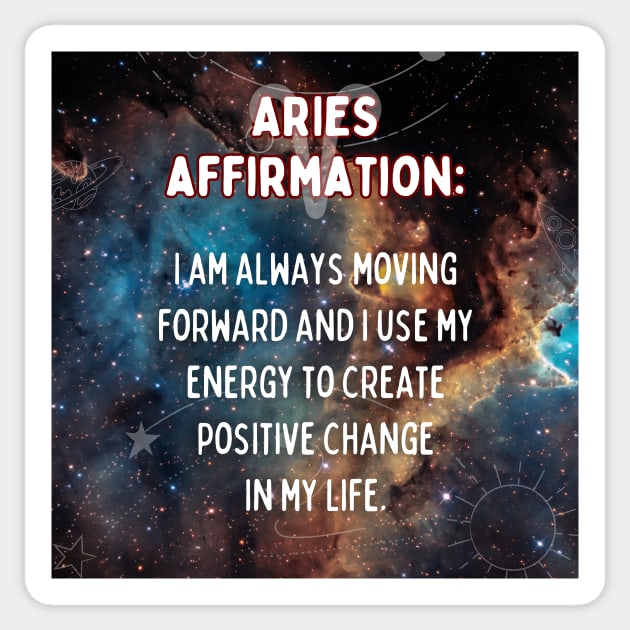 Aries zodiac signs quote - Aries Affirmations Sticker by Zodiac Outlet